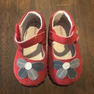 Pediped Baby Girl 12-18 Months Red Suede Shoes